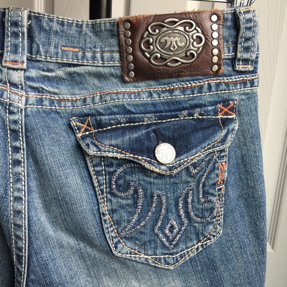 MEK DENIM Blue Distressed Slim New Havana …